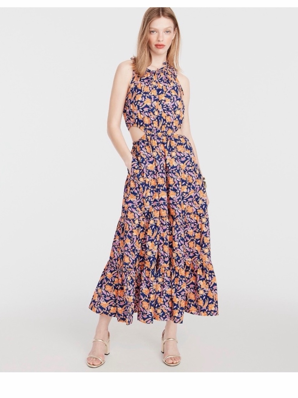 J. Crew Harbour side-cutout dress organic cotton